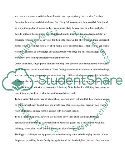 Family and childcare issues for single head of households