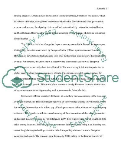 Recent European Foreign Debt Crisis