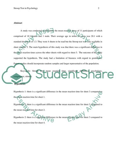 Stroop Test in Psychology
