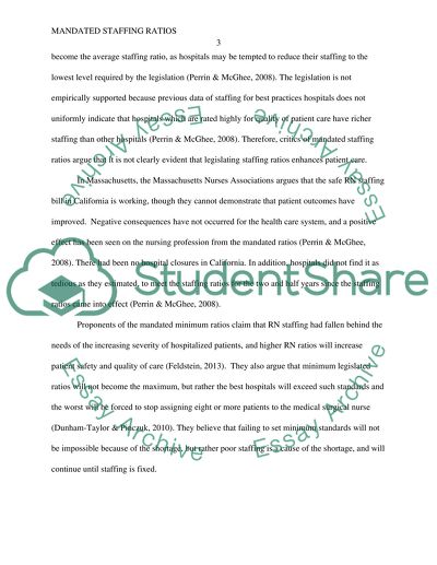 Mandated Staffing Ratios