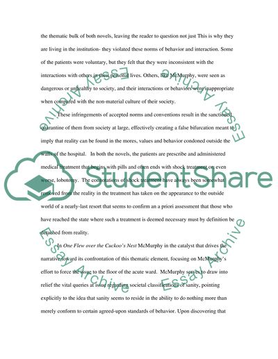 One Flew Over the Cuckoos Nest and The Bell Jar