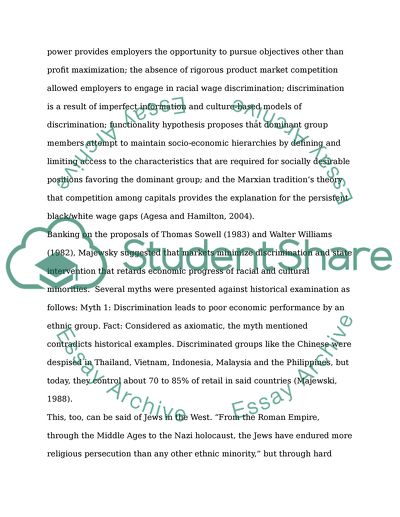 The relationship between discrimination and economics