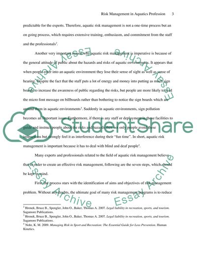 Risk Management in Aquatics Profession