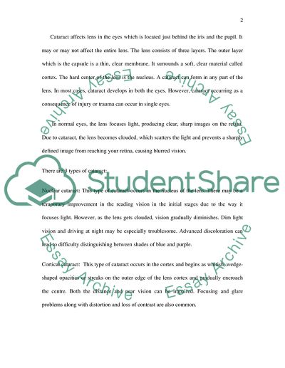 Cataract Removal and Intraocular Lens Implant