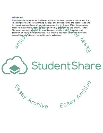 Operational and Financial Outlook of Google