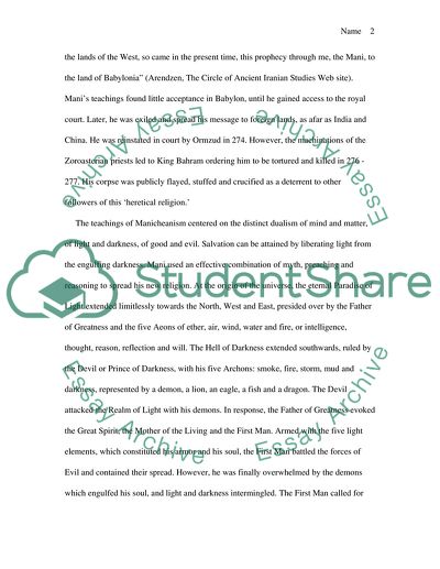 Manicheanism and St Augustine