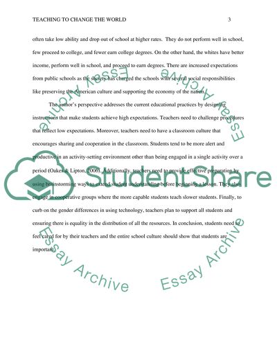 Teaching to Change the World