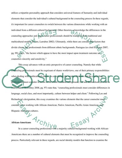 Multicultural Career Counseling