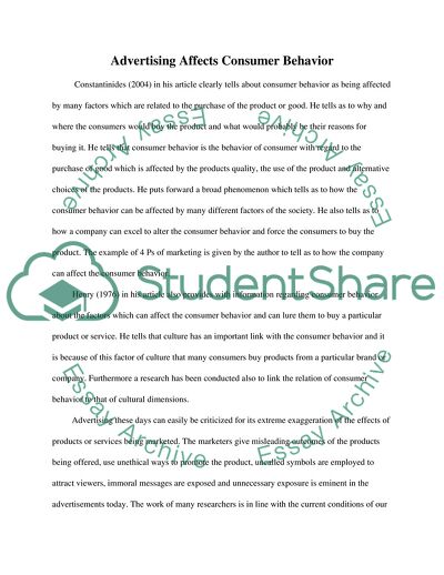 Impacts Of Marketing On Consumers Choices