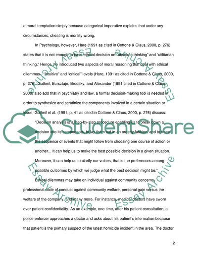 Ethical Dilemmas Concerning Right-Versus-Right Scenario