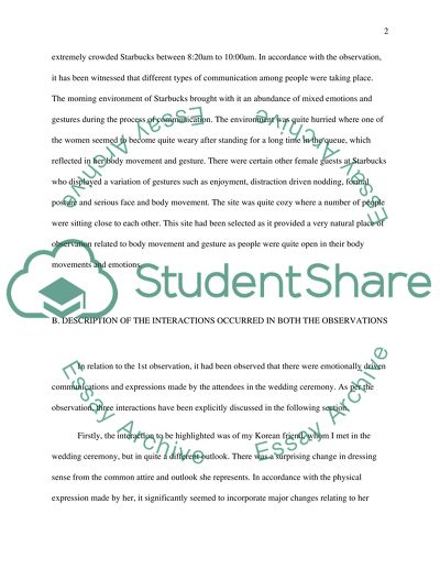 Nonverbal communication - observation studying
