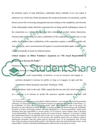 The Purpose of the Corporation and Stakeholder Theory