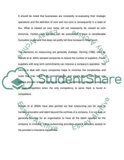 What Should Be Outsourced, Results and Hazards of Outsourcing