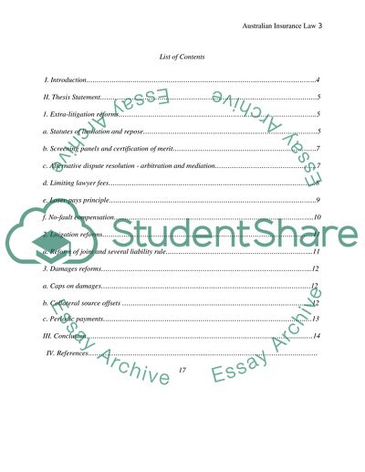 AUSTRALIA INSURANCE LAW