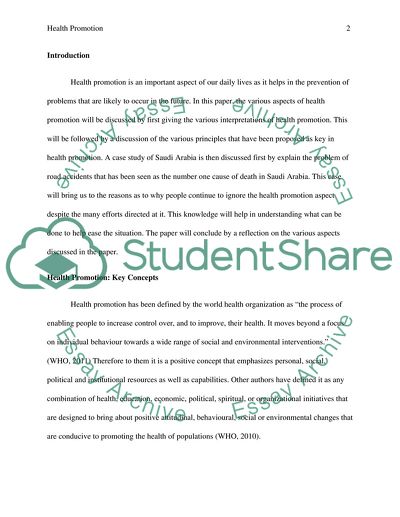 The Various Aspects of Health Promotion