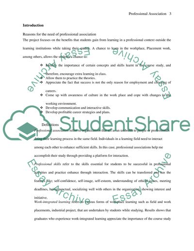 The Role and Importance of Professional Associations