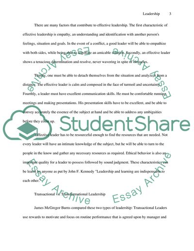 The Concept of Leadership and Effectiveness in Organizations