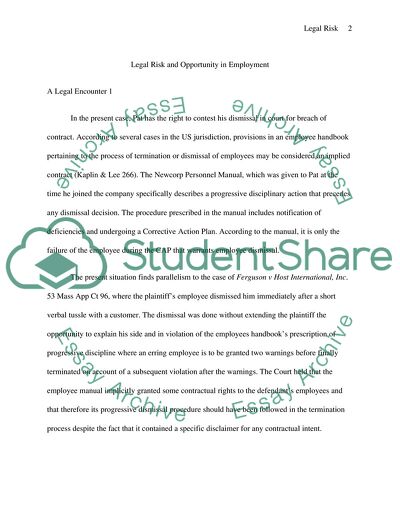 Legal Risk and Opportunity in Employment