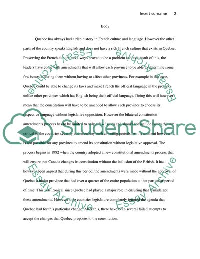 The Importance of Bilateral Amendment in Canadian