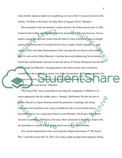 Errol Morris Fascinating and Grim Documentary The Fog of War