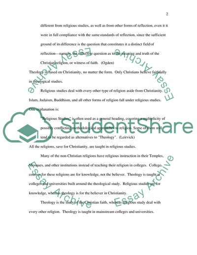Difference between theology and religious studies
