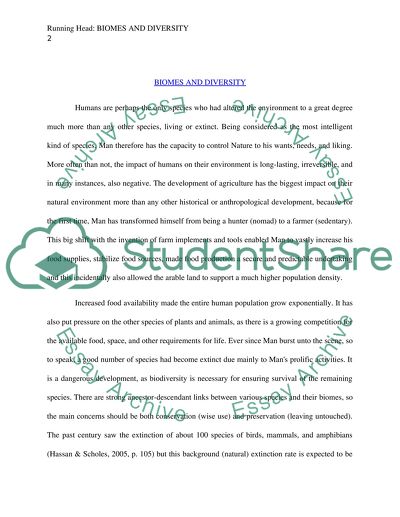 Biomes and diversity 2 essay image