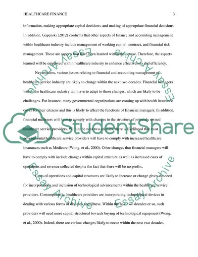 The Uniqueness of the Accounting and Finance Sector of the Field of Healthcare