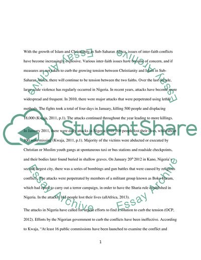 Elimination of Religion in the Politics of Sub-Saharan Africa