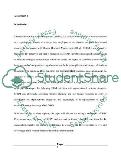 HTC Human Resource Analysis
