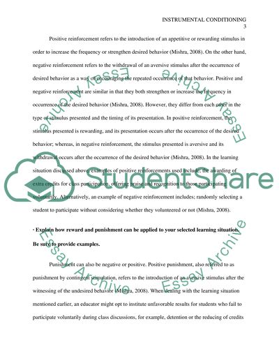 Instrumental Conditioning Paper