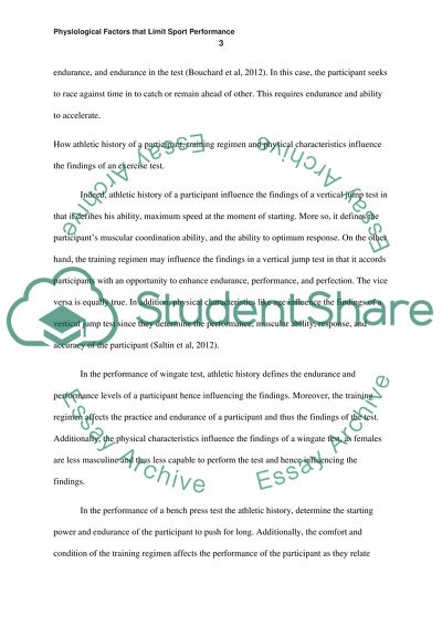 Physiological Factors that Limit Sport Performance