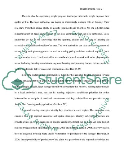 Government Housing Policies