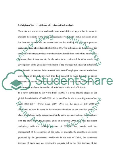 Financial Crisis 2007-2010