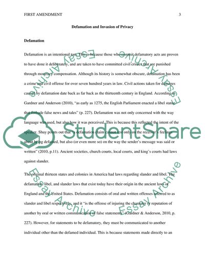 Defamation and Invasion of Privacy