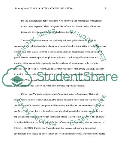 International relations essay topics