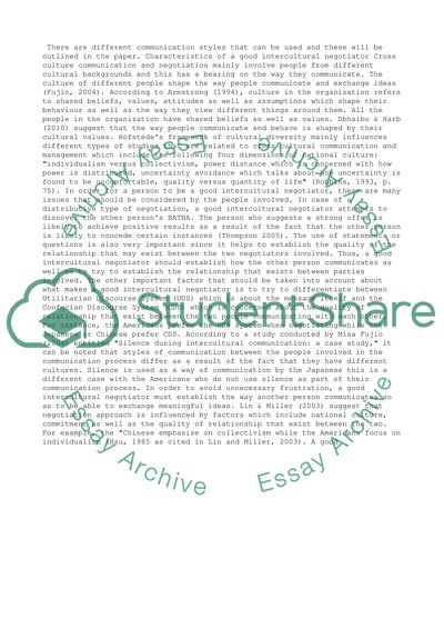 A self assessment on intercultural negotiating skills