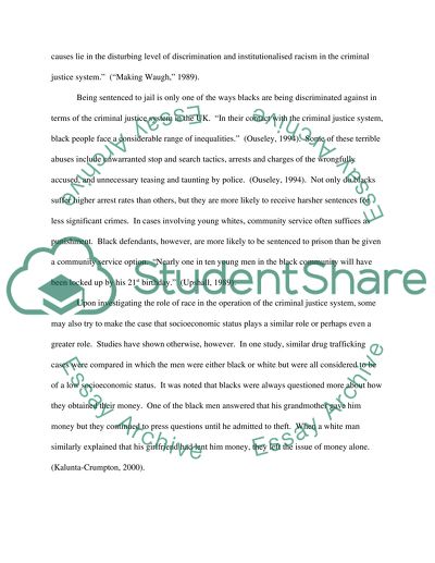 Racial Injustice in UKS Criminal Justice System