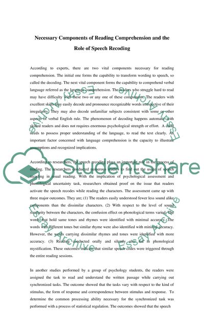 Is speech recoding necessaryfor reading