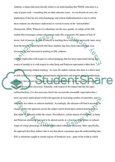 Pedagogy and Impacts of Multiculturalism