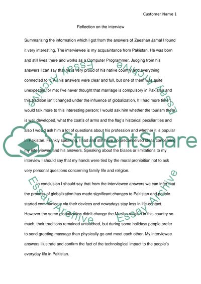 cultural interview essay example