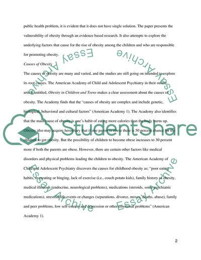 Childhood Obesity and Its Causes