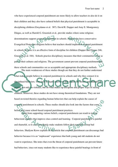 The Science of the Adverse Effects of Corporal Punishment in Schools