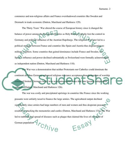 Thirty Years War Changed the Course of European History by Resolving Some Disputes