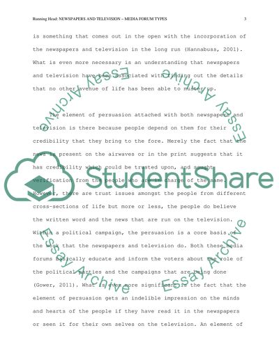 Newspapers and Television Media Forum Types