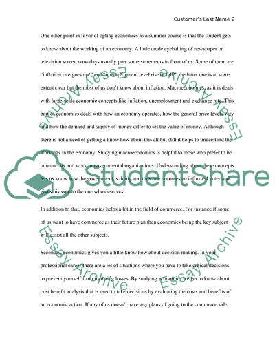 Why do I have to take economics