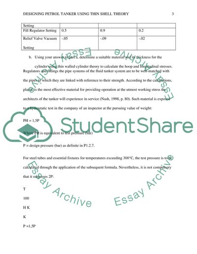 Designing Petrol Tanker Using Thin Shell Theory