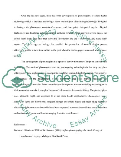 Development of Photocopier Machine
