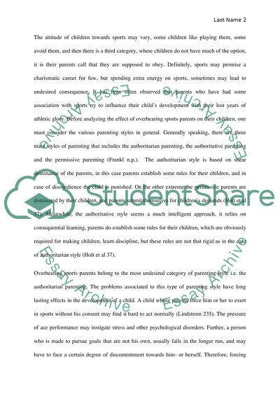 How are overbearing sports parents harmful to children