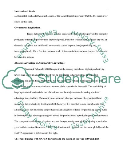 Impact of NAFTA agreement on the US Economy