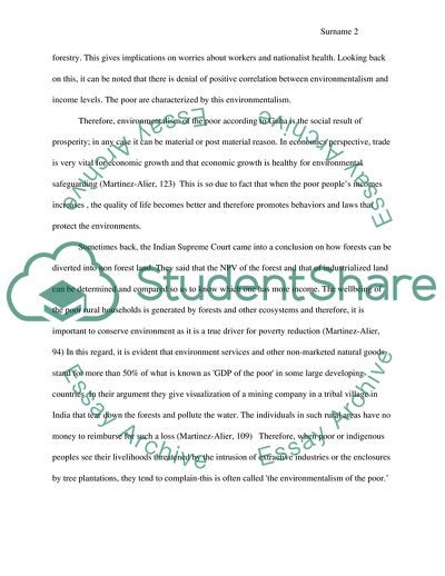 What are the diff ways in which temper and martinez alier argue that india is not too poor to be green. what does g mean by environmentalism of the poor